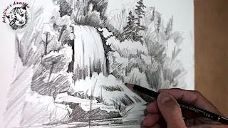 Cómo Dibujar un Paisaje con lápiz paso a paso y muy fácil