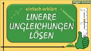 einfach erklärt | Lineare Ungleichungen lösen | graphisch und rechnerisch |  Lösungsintervall ↗️🔢