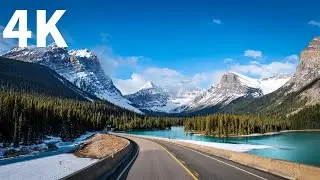 Rainy Day Drive in Banff & the Canadian Rockies | Most Beautiful Scenic Road Trip 4K