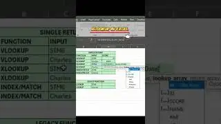 Xlookup in Excel under 60 seconds #excel #xlookup