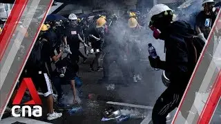 Hong Kong police fire tear gas at protesters amid city-wide strike