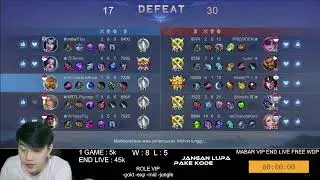 MABAR VIP END LIVE FREE WDP #mobilelegends #mole #livemole #liveml