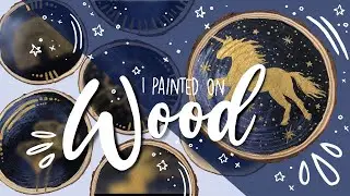 РОСПИСЬ ПО ДЕРЕВУ | акриловая краска на срезах дерева | #ArtezaLove