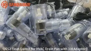 Sanqiaohui | SS2 Condensate Float Switch Clear PVC Overflow Safety Level Sensor for HVAC Drain Pan