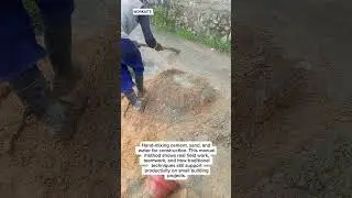 Manual Cement Mixing Process | Real Construction Work & Productivity