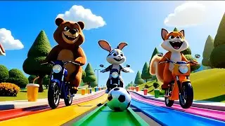 🐻🐰🦊 Animal Friends Ki Super Bike Race 🌈 | Fun Cartoon Adventure for Kids 