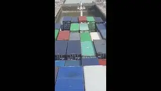 Transiting the Panama Canal- NeoPanamax Vessel,
