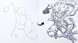 How to Draw Gear 5 Luffy (Step-by-Step Time Lapse) | One Piece