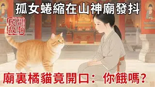 雪災封山半月，孤女啃光最後一塊紅薯，蜷縮在山神廟發抖，廟裏跑進來只胖橘貓，橘貓看著她竟突然開口：你餓嗎？#民間故事 #傳統文化 #原創虛構 #華語有聲書 #槐樹下聽書