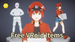 Vroid Custom Items: Full Red Blood Cell Outfit Set (Free Version + Premium Hat & Bag)