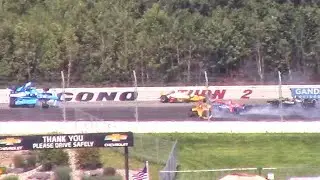 Huge Indycar Crash From The Stands Pocono 2019 Rosenqvist Sato Rossi