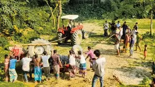 tractor stuck in mud working time #tractor