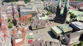 Bremen, Germany. Bremen Market Square ( Bremer Marktplatz ), Bremen Cathedral ( St. Petri Dom Bremen