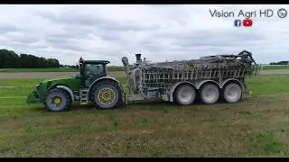 spreading manure - épandage de lisier/ John Deere 8360R & Sansom #champagne épandage