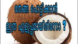 Is it so easy to break a coconut? / Break coconut easily malayalam/coconut cutting easily