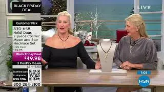 Heidi Daus 2piece Cosmic Connection Moon and Star Neckla...