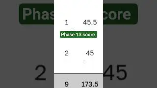 Selection post phase 13 score card 2025 #phase13 🤗