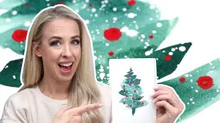 Quick And Easy Abstract Christmas Tree Watercolor Painting Tutorial - Perfect For Beginners!