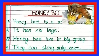 How to write essay on honey bee|how to write essay on honey bee in English|write essay honey bee