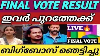 FINAL🔥LIVE Voting FINAL Result Today Asianet BiggBoss Malayalam Season7 Latest Vote Result status