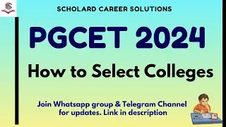PGCET 2024 Selection of Colleges using Cut-Cff ranks | PGCET 2024 Updates | #pgcet2024 #mbaadmission