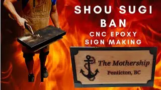How to make a Shou Sugi Ban Epoxy Sign // CNC Woodworking // Sign making