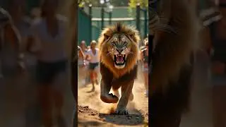 Lion attack kitten the father cat save his daughter #LionAttack #kitten #SaveKitten #fatherfight