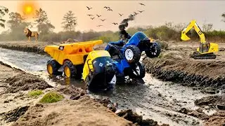 JCB cartoon Mix Sand Stone Tata Truck Swaraj Tractor Tipper? Jcb Ki Khudai | Jcb Tractor ps minitoy 