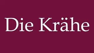 How to Pronounce ''Die Kr&auml;he'' (The Crow) Correctly in German