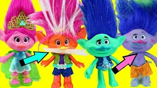 TROLLS MOVIE CHARCTERS Dolls DIY How To Do a Trolls Makeup Makeover Dolls Parodies Poppy & Branch