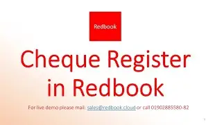 Cheque Register in Redbook