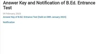 IGNOU B.Ed Exam 2023 Official Answer Key //How to download Ignou B.ED entrance answer key
