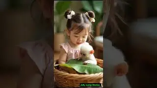 Cute Monkey And Baby Girl ll