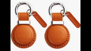 Leather for AirTag Keychain Holder &ndash; Air Tagholder Case Cover for Air Tag Key Chain Ring