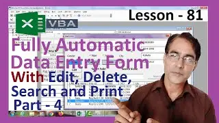 Fully Automatic Data Entry Form in excel with Print and save PDF details | Excel VBA lesson - 81