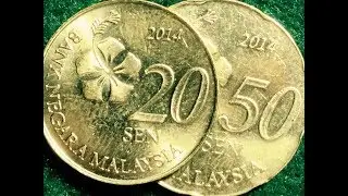 A Quick Look At 2014 Malaysia 20 Sen 50 Sen Nickel Brass Coins