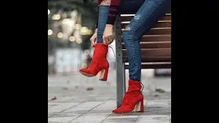 Cool chic fall outfits ideas with red shoes