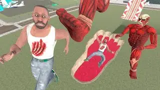 😱 Franklin vs Attack Titan 🔥 Giant Hand Crush Scene | Indian Bike Driving 3D@HeligamerSSS