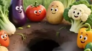 Suddenly the bombs from enemy nations has came and started exploding in happy vegitable land 