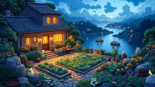 Quiet Village Night 🌙🏡 Chill Lofi Cafe Ambience for Deep Relaxation