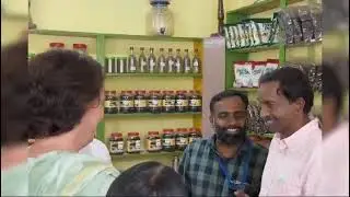 Priyankangandhi ji made a surprise visit to the Wayanad Spices Shop in S. Valav