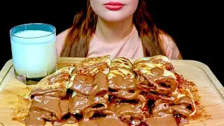 ASMR NUTELLA CREPES  MUKBANG EATING SOUNDS