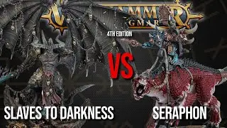 Slaves to Darkness Vs Seraphon - Age of Sigmar 4th Edition