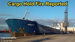 Fire in The Cargo Hold of a Ship Under Repair at Damen Ship Yard in The Netherlands.