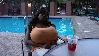 Jeannette Joy by the pool vlog