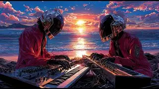 🎹 Daft Punk Sunset Synth Ritual 🌅 | Dreamy Synthwave & Funk Grooves for Cosmic Vibes