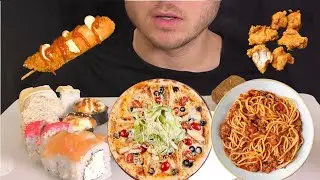 1 HOUR FOOD ASMR | Pizza, Pasta, Chicken & Corn Dog | Relaxing Sounds
