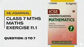 Question number 3 to 7,class 7th, exercise 11.4,by M L Aggrawal, icse board #education class 7th 