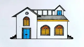 Beautiful ❤️ House 🏠 Drawing | House Drawing Easy | Ghar ka Chitra 