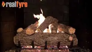 Peterson Real Fyre Rustic Oak Designer Log Set, Shown With the G45 Burner